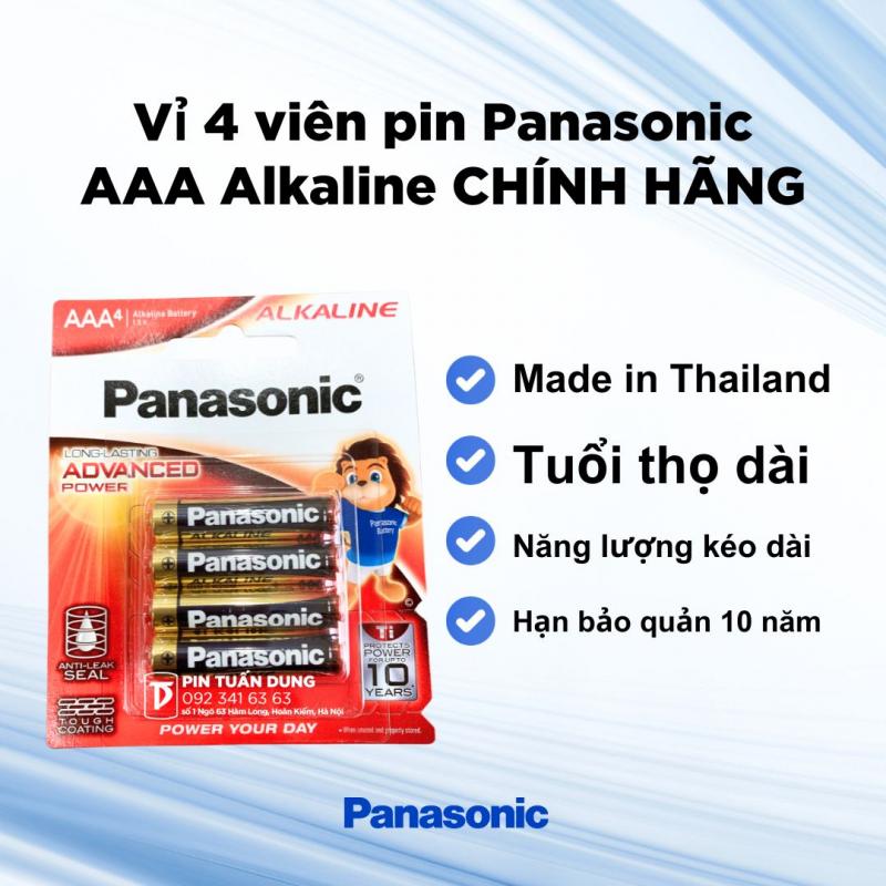 Pin đũa Panasonic Alkaline AAA LR03T (Vỉ 4 viên)