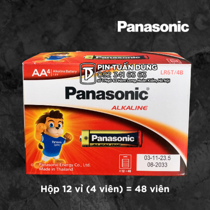 [PTD] Pin AA 4 vien Alkaline Panasonic LR6T-4B-V Hop