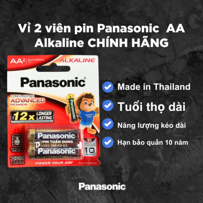 Hộp 12 đôi pin tiểu Panasonic Alkaline AA LR6