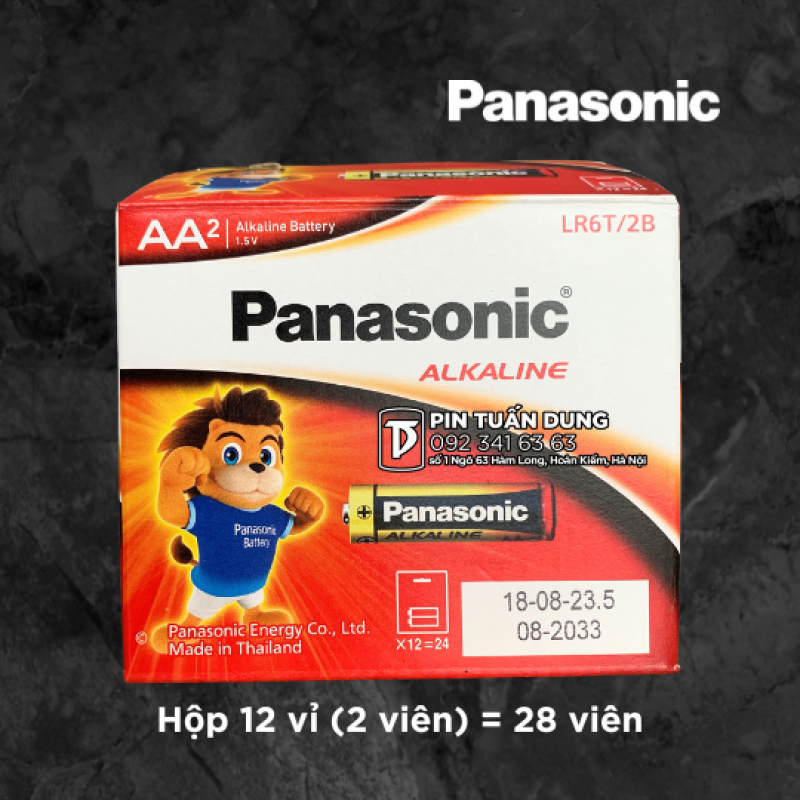 Hộp 12 đôi pin tiểu Panasonic Alkaline AA LR6